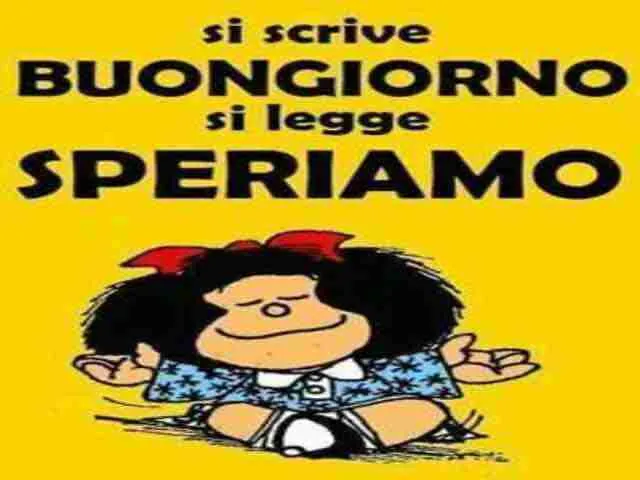 Buon giorno spiritoso con Mafalda